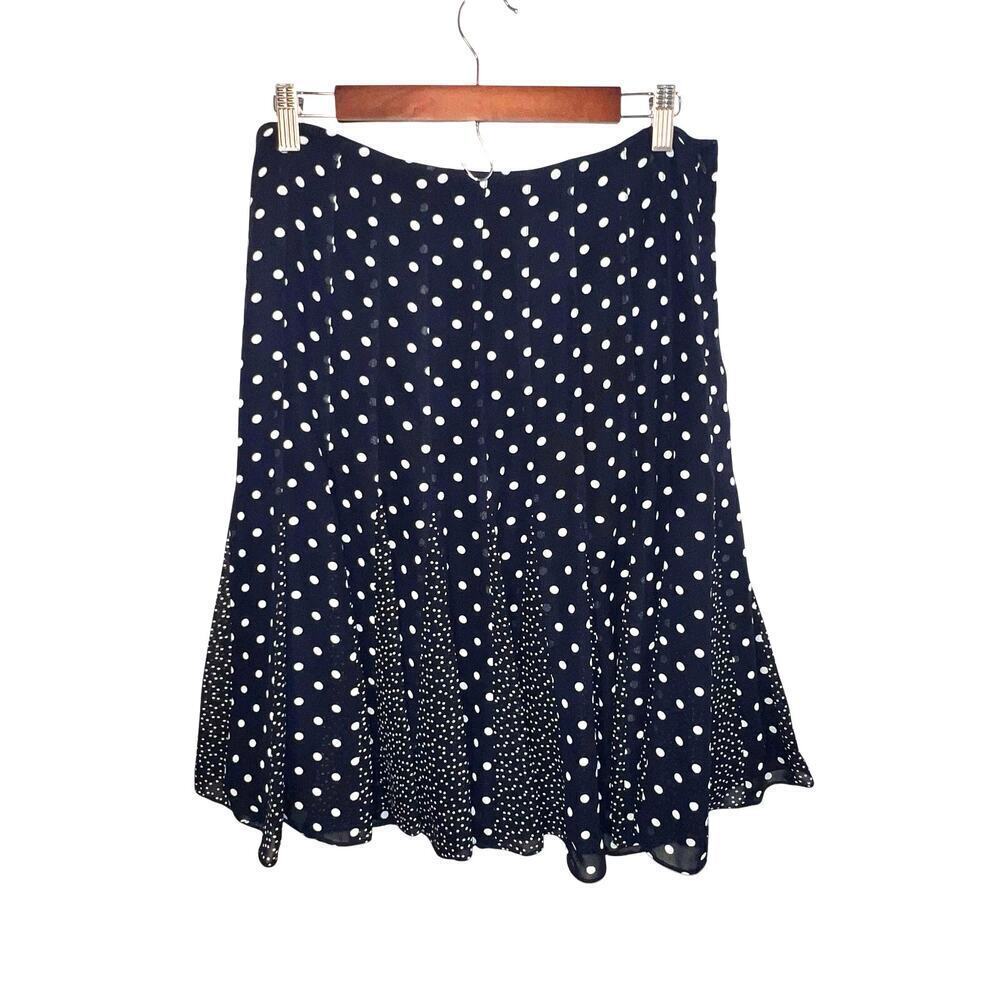 Robbie‎ Bee Women Vintage 12 polka dot pleated flare lined skirt 1980s Gorpcore